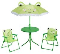 Mobilier de jardin pour enfants, ensemble 4 pièces, avec motif de grenouille verte