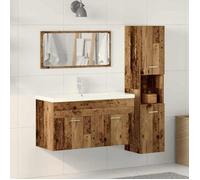 Mobilier de salle de bain (lot de 3) - Grand espace rangement - bois d'ingénierie 90x38.5x46 cm D807