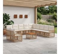 Mobilier d'extérieur exclusif - Ensemble de canapés pour 12 personnes. Tissu polyester naturel et de couleur crème