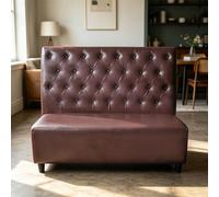 Mobilier gastronomique : chaise, canapé, banc, table de salle à manger, banc de restaurant, idéal pour café, bar, bistrot, hôtel. Assises rembourrées, couleur marron, dimensions : 120 x 65 x 105 cm. [