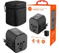 Mobility Lab Adaptateur de Voyage Universel avec 2 Ports USB - Recharge Rapide 12W - Compatible 200+ Pays - Chargement Simultané 3 Appareils - Prises EU/UK/USA/AUS - Sécurité Surtension