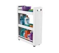 Mobilo Desserte - 3 étagères de rangement modulables - Roulettes multidirectionnelles - 60 x 22 x 79 cm - Blanc - EDA