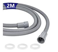 mobumeia Flexible Douche en Nylon 2m, Raccord Fileté Universel G1/2", avec 3 Joints d'étanchéité, Haute Pression de Remplacement Tuyau de Douche Salle de Bains, Anti-Torsion, Anti-Pliure, Antifuite