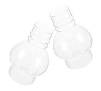 MOBUTOFU 2 Pièces Abat-jour Cheminée de Lampe à Pétrole en Verre Transparent, 6 1/4 Pouces de Hauteur, Forme Ronde, Améliore la Performance Lumineuse pour Décor Rétro