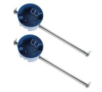 MOBUTOFU 2 Pièces Boîte Électrique Ronde Bleue avec Barre de Suspension Montage Plafond pour Luminaire Compatible Linsky Apbn Support Solide Antidérapant pour Éclairage