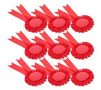 MOBUTOFU 20 Badges Ronds Vierges Soi-même Épingle, 20 Pièces en Tôle et Tissu Satin Rouge, Petits Insignes Décoratifs pour Bureaux et Loisirs Créatifs