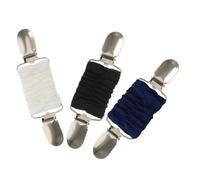 MOBUTOFU 3pcs Clips de Serrage pour Robe Femme, Badge Extensible en Alliage et Polyester, Pinces Résistantes et Élastiques, Accessoire Stylé pour Chemises et Jupes de Randonnée