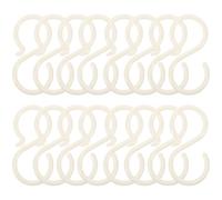MOBUTOFU 40 Pièces Crochet de Rangement en S en Plastique Beige | Léger et Lisse, Aspect Simple, pour Boutiques et Réserves, Accès Rapide aux Accessoires