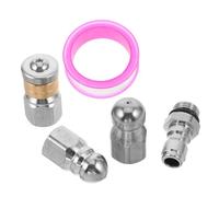 MOBUTOFU 5 Pièces Buse Haute Pression Acier Inoxydable pour Nettoyage Canalisations Raccord Rapide pour Nettoyeur Haute Pression Accessoire Jet Concentré Anti-Obstruction