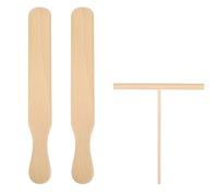 MOBUTOFU Accessoires Cuisine Spatule et Étaleur en Bois Khaki pour Crêpière, Outil Facile à Nettoyer pour Pancakes et Omelettes à Domicile