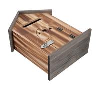 MOBUTOFU Boîte aux Suggestions avec Serrure, Boîte aux Lettres Extérieure Vintage en Bois, Maison, Verrouillable, Murale, Style Farmhouse, pour Porte D’entrée Extérieure et Maison