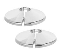 MOBUTOFU Cache-tuyaux en Pvc et Alliage Argé Rond Lot de 2 Pièces, Design Élégant pour Tuyaux de Gaz et Évacuation Adapté aux Bureaux et Centres Commerciaux