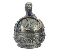 MOBUTOFU Cendrier Vintage en Métal avec Couvercle pour Cigare, Design Rétro Antique, Placement Sécurisé, pour Bureau ou Jardin, Couleur Or
