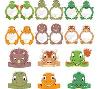 MOBUTOFU Chapeau D'anniversaire Dinosaure Confortable à Porter Corde Réglable en Papier Accessoire Unique 1 Set Original pour Fête de ou Cosplay