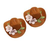 MOBUTOFU Chapeaux de Bouteille de Vin en Feutre Marron 2pcs pour Décoration de Fête de Noël, Ambiance Festive et Solide pour Bouteilles Élégantes