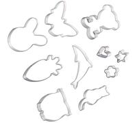 MOBUTOFU Emporte-pièces pour Fêtes D'garçon et Filles Accessoires de Pâtisserie Ensemble de 10 en Acier Inoxydable Coupe-gâteau Facile à Nettoyer, Forme Lapin pour Biscuits