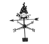 MOBUTOFU Girouette en Fer Forgé Décorative de Toit GNOME pour Jardin Extérieur, Indicateur de Direction du Vent Métallique Résistante aux Intempéries, Ornement Jardin Solide et Fonctionnel