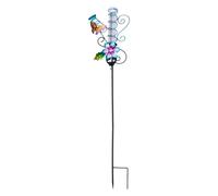 MOBUTOFU Lampe Solaire Extérieure Étanche Pluviomètre Intégré, Lampe de Jardin en Fer Forgé, Éclairage Décoratif pour Pelouse et Patio, Lumière Solaire de Jardin