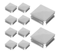 MOBUTOFU Lot de 10 capuchons de protection pour filetage carrés en acier inoxydable - 20 x 20 MM - Embout décoratif - Résistant à la saleté - Pour tuyaux métalliques