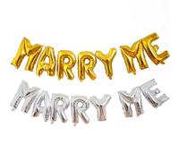 MOBUTOFU Lot de 2 Set de Set de Ensembles de Ballons en Aluminium 16 Pouces Lettres Marry Me pour Décoration de Mariage, Fête Spéciale, Matériel Solide et Facile à Gonfler