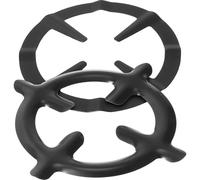 MOBUTOFU Lot de 2 Supports Antidérapants en Fonte Noire pour Cuisinière à Gaz Grille Stable pour Dosette de Cafetière Accessoires la Cuisine Résistants à Haute Température Nettoyage