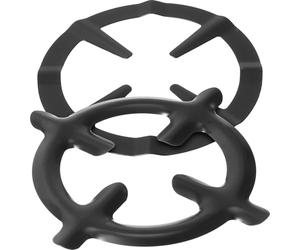MOBUTOFU Lot de 2 Supports Antidérapants en Fonte Noire pour Cuisinière à Gaz Grille Stable pour Dosette de Cafetière Accessoires la Cuisine Résistants à Haute Température Nettoyage