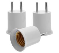 MOBUTOFU Lot de 3 Adaptateurs de Douille E27 vers Prise en Plastique Compatible Ampoules E26/E27 Conversion pour Lampe de Table et Applique Murale Support Fileté