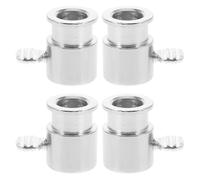 MOBUTOFU Manchon de Barbecue Chromé 4 Pièces Ensemble Barbecue Collier Limiteur pour Gril Rotatif Cuisson Poulet Rôti en Extérieur