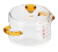 MOBUTOFU Marmite en Verre à Double Oreille avec Couvercle 150ml pour Cuisson la Vapeur Bain-marie Structure Stable Usage la Cuisine Maison