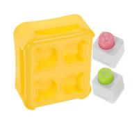 MOBUTOFU Moule à Boulettes de Riz en Plastique Jaune Forme D'ours Cartoon, Facile à Utiliser et Polyvalent Maison ou L'école