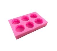 MOBUTOFU Moule à Macarons Rose 6 Cavités en Silicone Facile à Nettoyer Utiliser pour Pâtisserie et Artisanat pour Gâteau et Fondant