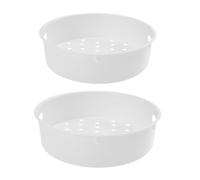 MOBUTOFU Panier Vapeur en Plastique Blanc Capacité 3l et 5l 2 Pièces Facile à Nettoyer, pour Cuisson Saine de Poisson et Légumes pour Cuiseur à Riz Électrique