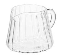 MOBUTOFU Pichet à Lait Poignée Ergonomique Design Arrondi Élégant 150ml en Verre Borosilicate Haute Résistance pour Mousser le Lait Café