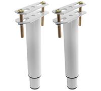 MOBUTOFU Pieds de Support Réglables 2 Pièces pour Cadre de Lit en Fer Blanc | Hauteur 7 à 13 Pouces, Pièces de Rechange pour Lit et Meuble, Support Central Robuste