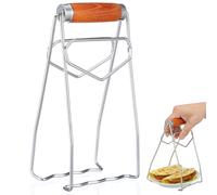 MOBUTOFU Pince Anti-brûlure en Acier Inoxydable et Bois Design Ergonomique pour Saisir Plats et Bols Lourds Cuisine, Accessoire Pratique pour Maintenir la Chaleur