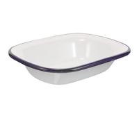 MOBUTOFU Plat Rectangulaire en Émail Bleu pour Cuisson et Service, Résistant aux Chocs et Déformations, pour Pâtisserie et Conservation Alimentaire
