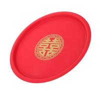 MOBUTOFU Plateau de Service Chinois Plastique pour Mariage Plateau à Thé Festif Assiette de Collation pour Fruits Noix et Desserts Modèle Rond et Compact Petit