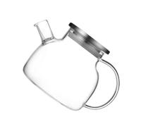 MOBUTOFU Théière en Verre Transparente 1l Infuseur Pratique et Poignée Confortable pour Maison et Restaurant, Théière Japonaise en Acier Inoxydable Argenté