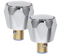 MOBUTOFU Volant de Robinet en Laiton Argenté, Poignée Universelle pour Eau Chaude et Froide, Ensemble de Commutateur pour Usage Intérieur et Extérieur