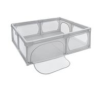Moby-System Parc Bébé XXL 200x160cm, Centre d'Activités - Base Antidérapante, Protection Imperméable, Parois 68cm - Avec Sac de Transport, Pour Plusieurs Enfants (Gris)