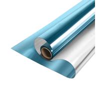 MOCNT Film Fenetre sans Tain Film Miroir pour Fenêtre Anti Regard Film Autocollant de Protection Solaire Film Teinte de Vitre Adhésif Privée Film Bleu Clair-Argenté 60cmX300cm