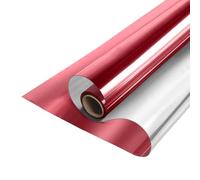 MOCNT Film Fenetre sans Tain Film Miroir pour Fenêtre Anti Regard Film Autocollant de Protection Solaire Film Teinte de Vitre Adhésif Privée Film Rouge Argent 50cmX300cm