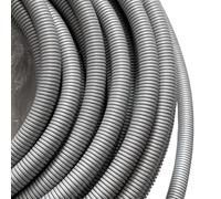 MOCNT Gaine Câbles Électriques Voiture Gaine Ondulée Flexible Protection Cache Fermé Tuyau Fil Gaine Isolante Conduit Tube Rangement Câble Gris Extérieur 15mm Long 10 Mètres