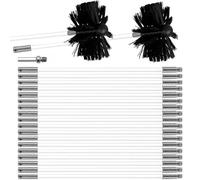 MOCNT Kit de Broussailles de Nettoyage de Cheminée Ensemble Brosse Cheminée | Réglable Brosse Nettoyage Ramonage Outil avec 20 Tiges Flexibles 2 Tête de Brosse 150mm