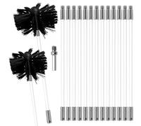 MOCNT Kit de Broussailles de Nettoyage de Cheminée Ensemble Brosse Cheminée | Réglable Brosse Nettoyage Ramonage Outil avec 15 Tiges 1 Tête Brosse 150mm 1 Tête Brosse 100mm