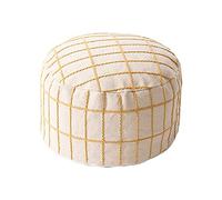 MOCOFO Housse de Pouf Ronde Simple et Moderne en Coton Jacquard Non rembourré pour Le Salon, la Chambre, la terrasse (Beige, 40 x 20 cm)