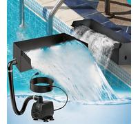 Mocoli Cascade pour Bassin De Jardin, Ensemble Cascade De 30 Cm en Acier Inoxydable Fontaine pour Bassin De Jardin 45w 3000 L/H éLéMent DéCoratif pour Bassin De Jardin Patio Terrasse Espace ExtéRieur