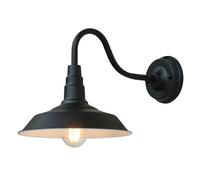Moddeny Applique Murale extérieure étanche IP54 Vintage 9,8 Pouces en Fer col de Cygne extérieur Applique Murale Noir Ferme Support Mural Grange lumière rétro Appliques pour Porche, Garage