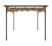 &Mode Arche à roses - Pergola avec toit rétractable taupe 3x3 m acier 180 g/m² Sale914534