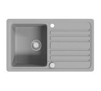 &Mode Évier à Vasque Intérieur - Évier de cuisine - en granite avec égouttoir réversible Gris Sale878545